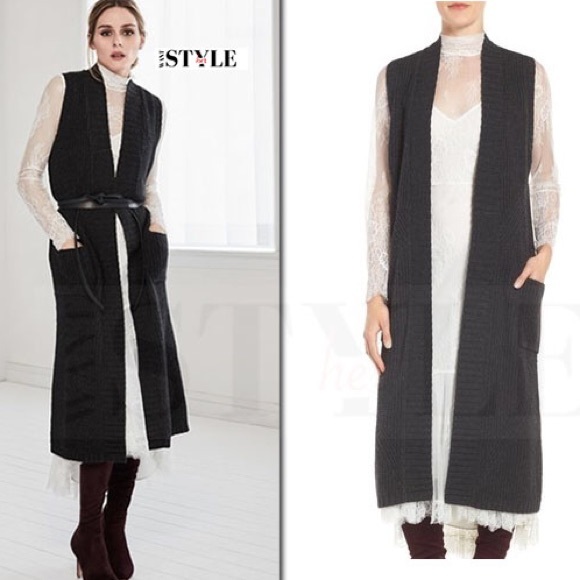 long black sweater vest